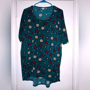 LulaRoe Teal Pinwheel Tunic Size Small